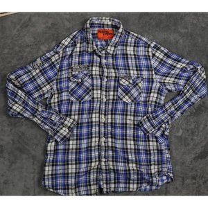 Rolling Paper Shirt Mens Extra Large Blue Graphic‎ Roll Tab Long Sleeve